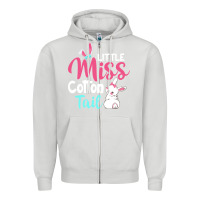 Dove Grey little miss cottontail easter Zipper Hoodie - linhVisuals
