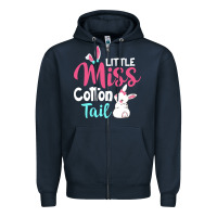 Navy little miss cottontail easter Zipper Hoodie - linhVisuals