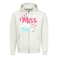 Oatmeal Heather little miss cottontail easter Zipper Hoodie - linhVisuals