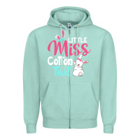 Seafoam little miss cottontail easter Zipper Hoodie - linhVisuals