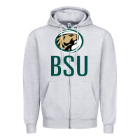 Heather Grey bemidji state beavers, bsu, gear Zipper Hoodie - linhVisuals