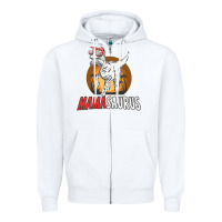 White mamasaurus Zipper Hoodie - linhVisuals