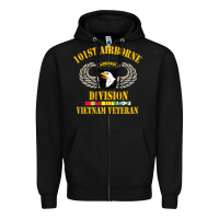 Black Airborne 101st division Zipper Hoodie - linhVisuals