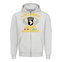 Dove Grey Airborne 101st division Zipper Hoodie - linhVisuals
