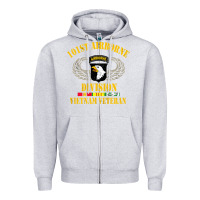 Heather Grey Airborne 101st division Zipper Hoodie - linhVisuals