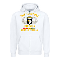 White Airborne 101st division Zipper Hoodie - linhVisuals