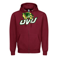 Burgundy UVU, education Zipper Hoodie - linhVisuals