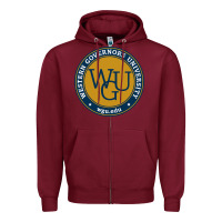 Burgundy wgu, studies in utah Zipper Hoodie - linhVisuals