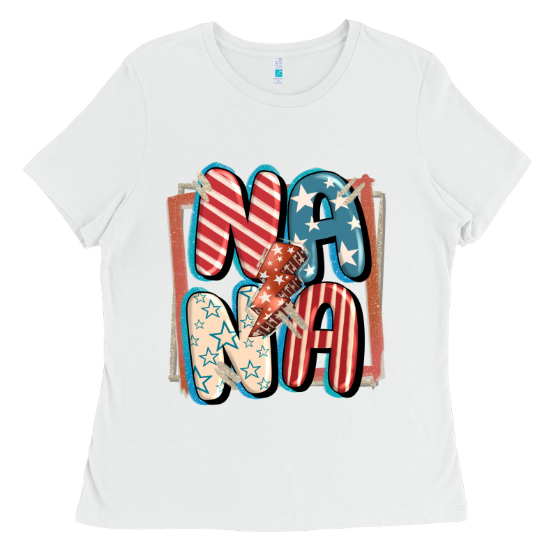 4th Of July Nana With Lightning Bolt Ladies Tee by FaDigitalArtStudio | Teevron