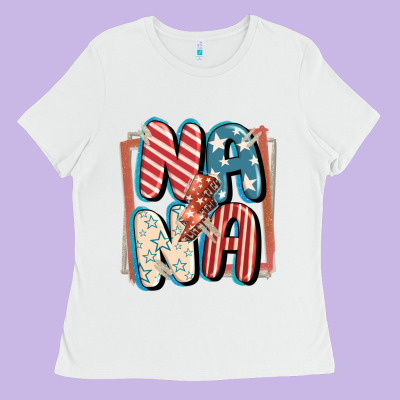 4th Of July Nana With Lightning Bolt Ladies Tee Designed By Fadigitalartstudio