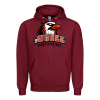 Burgundy trois rivières aigles Zipper Hoodie - linhVisuals