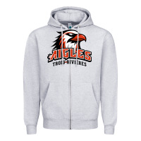 Heather Grey trois rivières aigles Zipper Hoodie - linhVisuals
