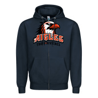 Navy trois rivières aigles Zipper Hoodie - linhVisuals
