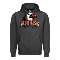Charcoal Heather trois rivières aigles Zipper Hoodie - linhVisuals