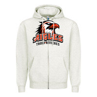 Oatmeal Heather trois rivières aigles Zipper Hoodie - linhVisuals