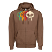 Chestnut Retro Mask Doom Zipper Hoodie - linhVisuals