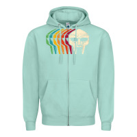 Seafoam Retro Mask Doom Zipper Hoodie - linhVisuals
