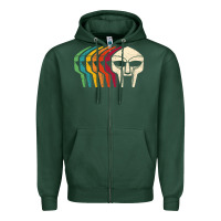 Sports Green Retro Mask Doom Zipper Hoodie - linhVisuals