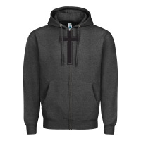 Charcoal Heather Cross Zipper Hoodie - linhVisuals