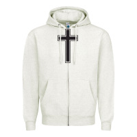 Oatmeal Heather Cross Zipper Hoodie - linhVisuals