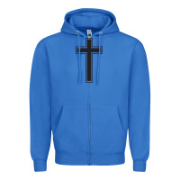 True Royal Cross Zipper Hoodie - linhVisuals