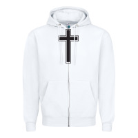 White Cross Zipper Hoodie - linhVisuals