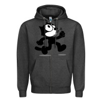 Charcoal Heather felix the black cat music Zipper Hoodie - linhVisuals