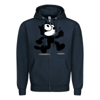 Navy felix the black cat music Zipper Hoodie - linhVisuals