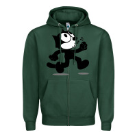 Sports Green felix the black cat music Zipper Hoodie - linhVisuals