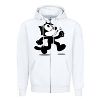 White felix the black cat music Zipper Hoodie - linhVisuals
