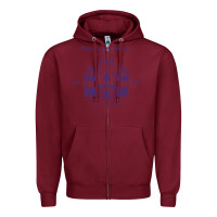 Burgundy nonnatus house  blue ink Zipper Hoodie - linhVisuals
