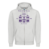 Dove Grey nonnatus house  blue ink Zipper Hoodie - linhVisuals