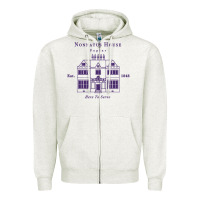 Oatmeal Heather nonnatus house  blue ink Zipper Hoodie - linhVisuals