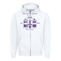 White nonnatus house  blue ink Zipper Hoodie - linhVisuals