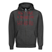 Charcoal Heather now i have a machine gun. ho ho ho Zipper Hoodie - linhVisuals