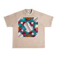 French Oak baseball  uniform with turquoise gemstone seamless pattern Urban Heavy Tee - BundleAndBundleShop