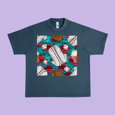Baseball  Uniform With Turquoise Gemstone Seamless Pattern Urban Heavy Tee Designed By Bundleandbundleshop