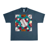 Midnight Navy baseball  uniform with turquoise gemstone seamless pattern Urban Heavy Tee - BundleAndBundleShop