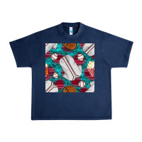 Navy baseball  uniform with turquoise gemstone seamless pattern Urban Heavy Tee - BundleAndBundleShop