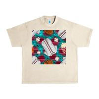 Sandshell baseball  uniform with turquoise gemstone seamless pattern Urban Heavy Tee - BundleAndBundleShop