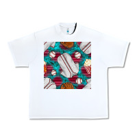 White baseball  uniform with turquoise gemstone seamless pattern Urban Heavy Tee - BundleAndBundleShop