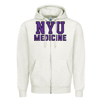 Oatmeal Heather nyu medicine Zipper Hoodie - linhVisuals