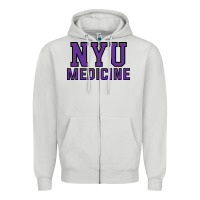 Dove Grey nyu medicine Zipper Hoodie - linhVisuals