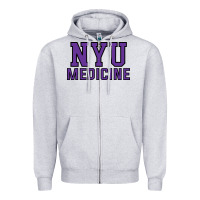 Heather Grey nyu medicine Zipper Hoodie - linhVisuals