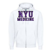 White nyu medicine Zipper Hoodie - linhVisuals
