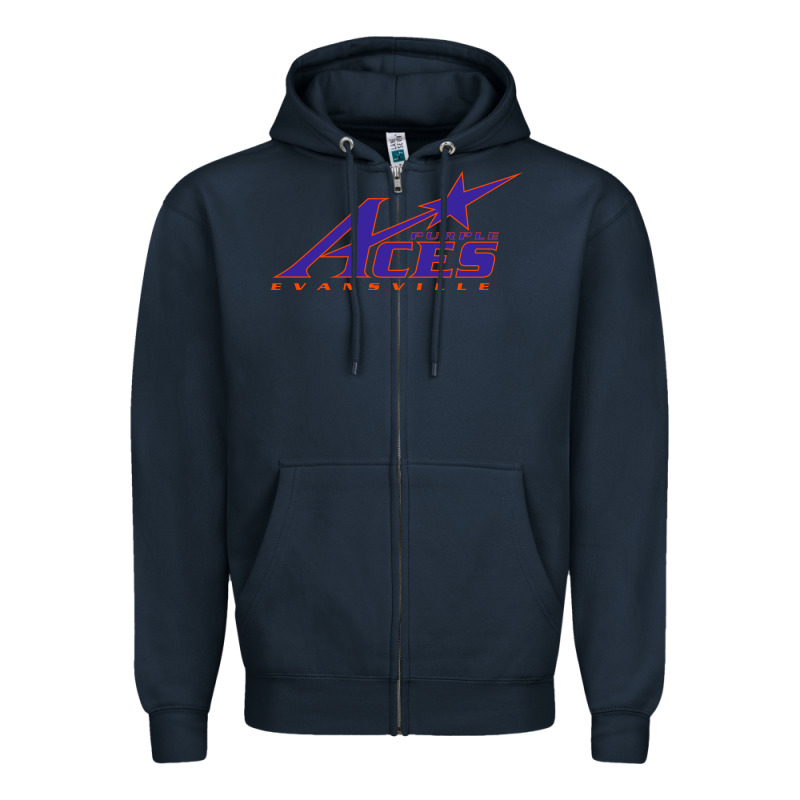 Evansville Purple Aces Zipper Hoodie by linhVisuals | Teevron