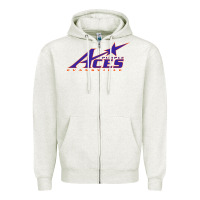Oatmeal Heather evansville purple aces Zipper Hoodie - linhVisuals