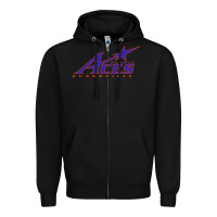 Black evansville purple aces Zipper Hoodie - linhVisuals