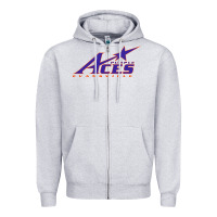 Heather Grey evansville purple aces Zipper Hoodie - linhVisuals