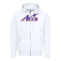 White evansville purple aces Zipper Hoodie - linhVisuals